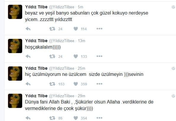 Yıldız Tilbe’den “sabun” tweeti