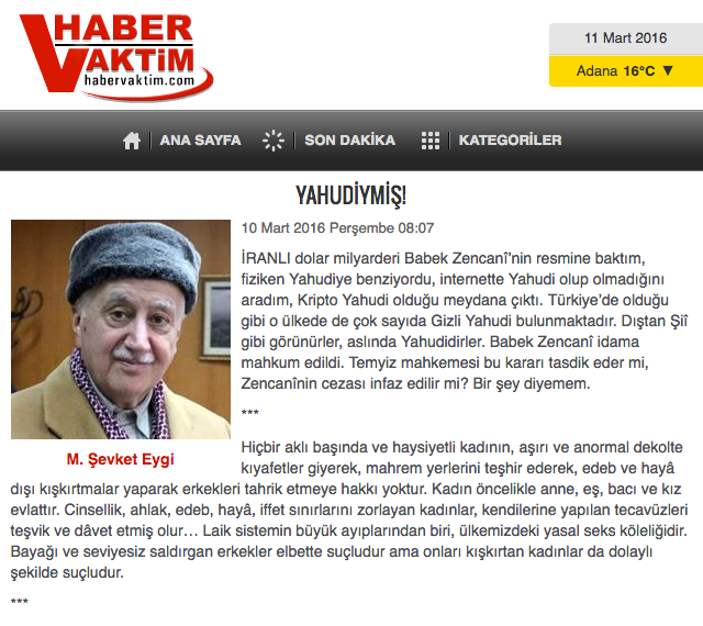 İki nefret bir arada: Haber Vaktim’den cinsiyetçi ve antisemit yazı