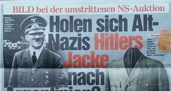 Hitler’in ceketi 275.000 Euro’ya satıldı