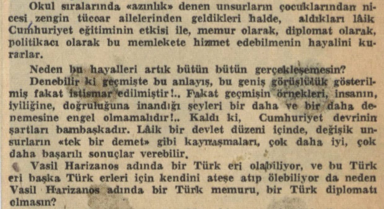 Ecevit: Azınlıklara devlette şerefli hizmet kapıları neden kapalı? – Serdar Korucu