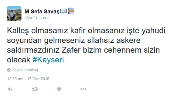 Twitter’ın Antisemit Kullanıcıları Kayseri Saldırısı Sonrası da İşbaşında – Serdar Korucu