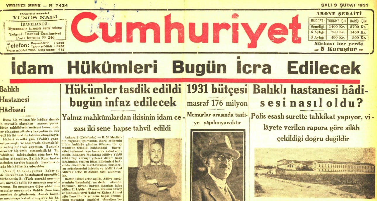 Menemen Olayı’nda İdama Mahkum Edilen Hayimoğlu Jozef – Serdar Korucu