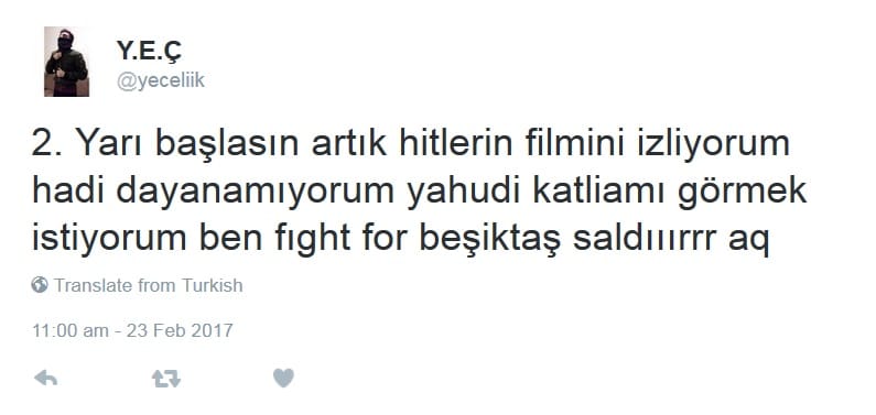 Beşiktaş-Hapoel Beer Sheva Maçı Üzerinden Antisemitizme Devam – Serdar Korucu