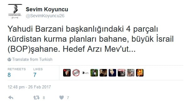 Barzani’nin Türkiye Ziyareti Üzerinden Antisemitizm – Serdar Korucu