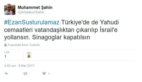 #EzanSusturulamaz Etiketi Üzerinden Antisemitizm – Serdar Korucu