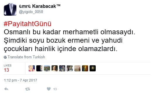 #PayitahtGünü Etiketi Üzerinden Antisemit Mesajlar – Serdar Korucu