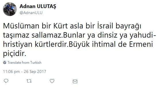 Irak Kürdistan Bölgesel Yönetimi’nin Referandumu Üzerinden Antisemitizm – Serdar Korucu