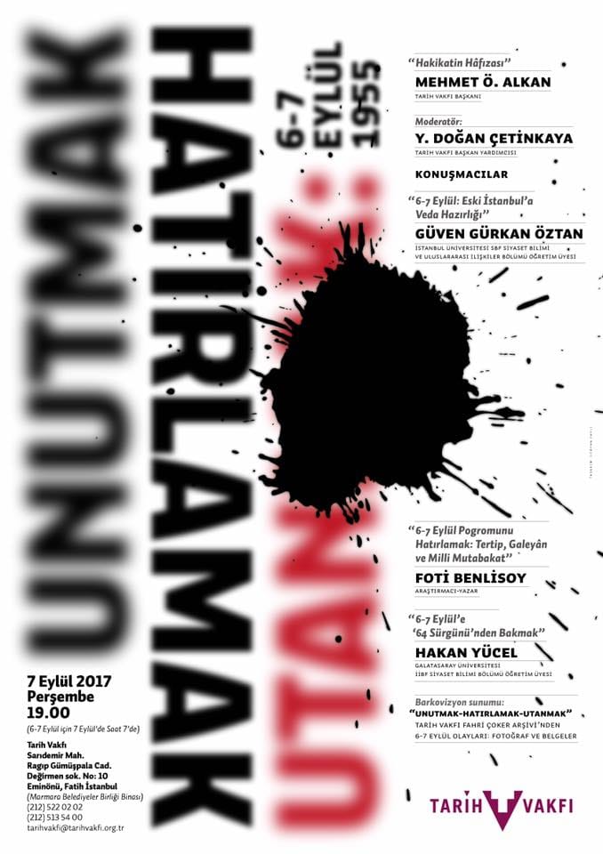 6-7 Eylül için 7 Eylül’de saat 7’de konferans düzenleniyor