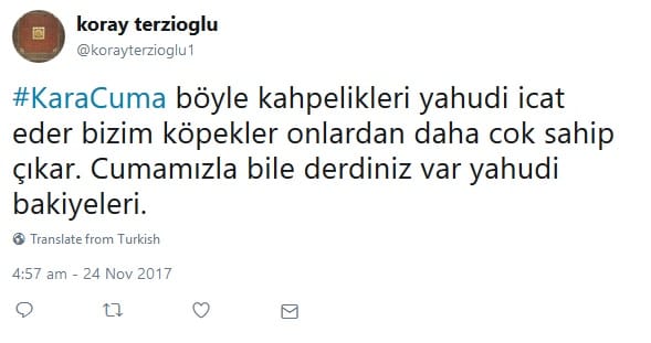 Twitter’da #KaraCuma Üzerinden Antisemitizm – Serdar Korucu