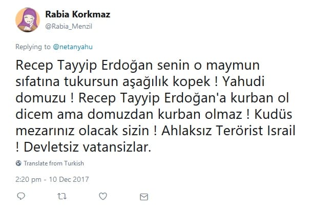 Netanyahu’ya Twitter’dan Antisemit Mesajlar – Serdar Korucu