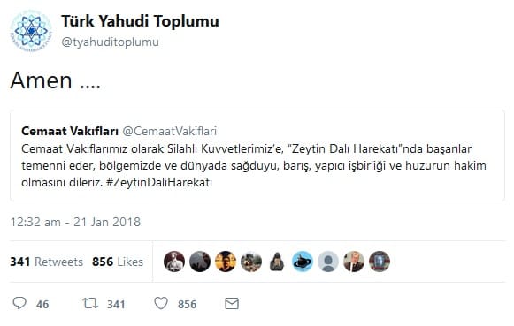 Türk Yahudi Toplumu’nun “Afrin” Mesajına Antisemit Tepkiler – Serdar Korucu