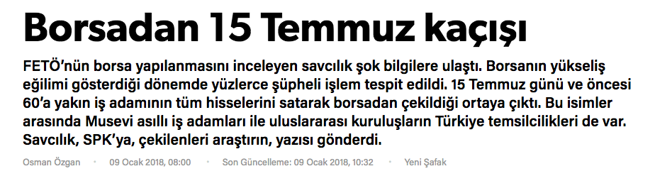 Yeni Şafak ve 15 Temmuz üzerinden antisemitizm
