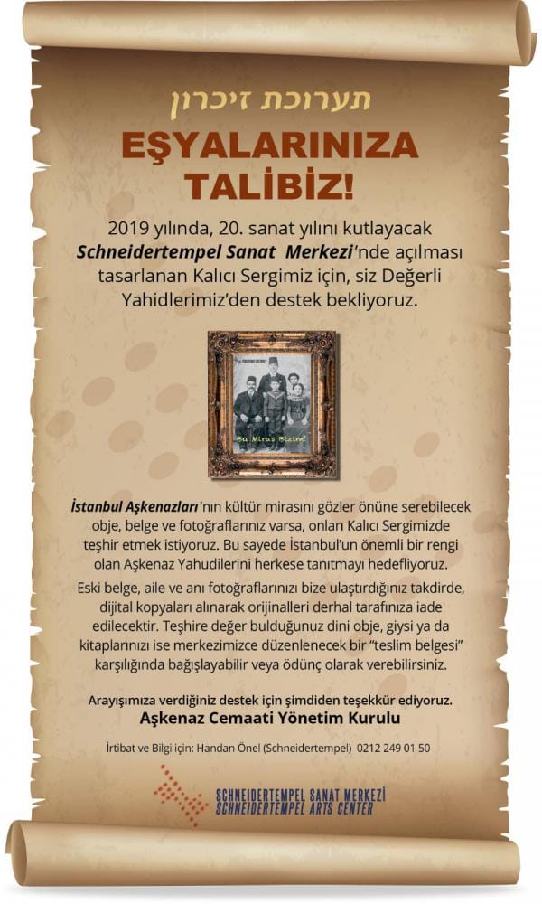 Schneidertempel Sanat Merkezi Desteğinizi Bekliyor