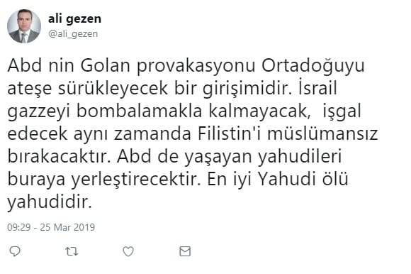 Golan Tepeleri Üzerinden Antisemitizm – Serdar Korucu
