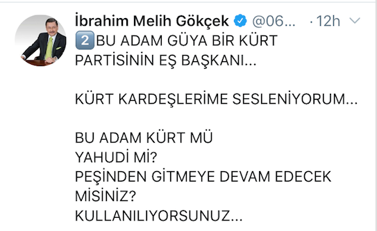 Melih Gökçek: Sezai Temelli Kürt mü Yahudi mi?