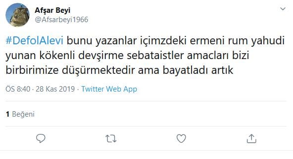 “Defol Alevi” Üzerinden Antisemit Mesajlar – Serdar Korucu