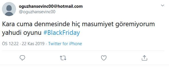 #BlackFriday Üzerinden Antisemit Mesajlar – Serdar Korucu