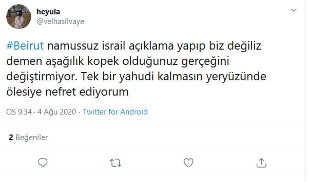 #Beirut ve #Lübnan Üzerinden Antisemit Mesajlar – Serdar Korucu