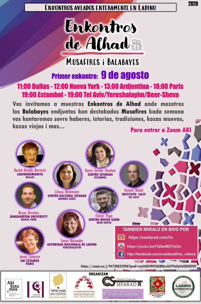Online Ladino Buluşmalar Başladı: Enkontros De Alhad