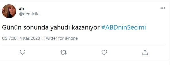 #ABDninSecimi Üzerinden Antisemit Mesajlar – Serdar Korucu