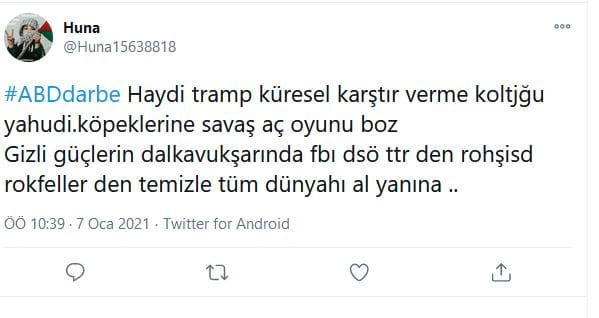 #ABDdarbe ve #WashingtonDC Üzerinden Antisemit Mesajlar – Serdar Korucu