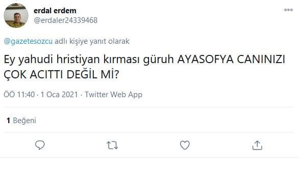 Sözcü ve Ayasofya Üzerinden Antisemit Mesajlar – Serdar Korucu