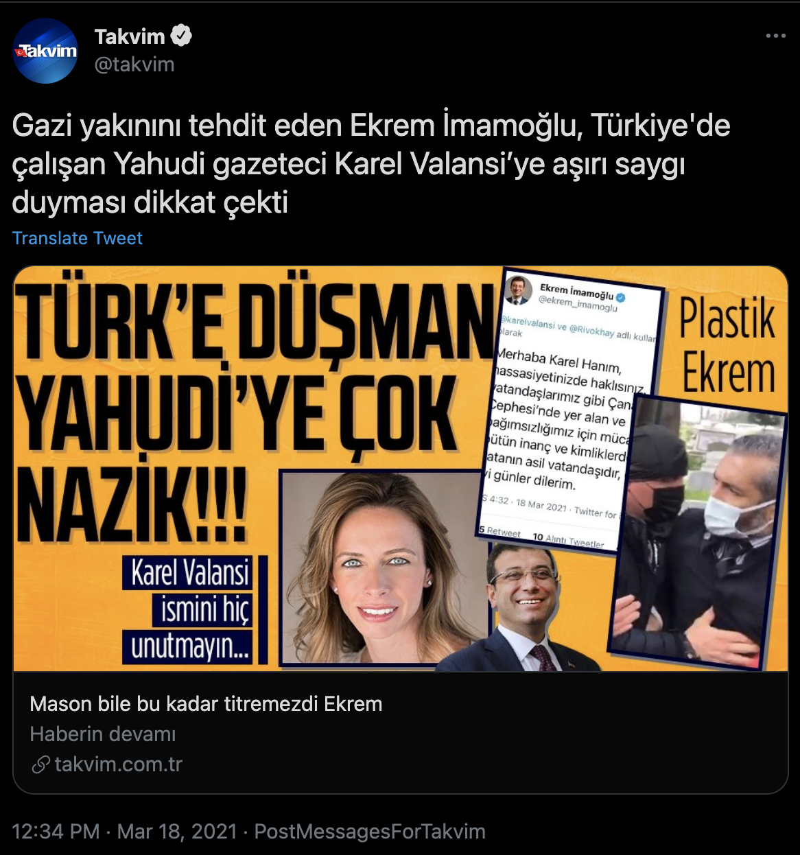 Takvim Karel Valansi’yi Hedef Gösterdi