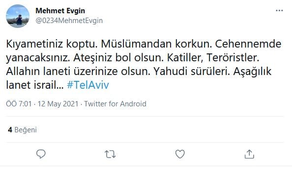 #TelAviv Üzerinden Antisemit Mesajlar – Serdar Korucu