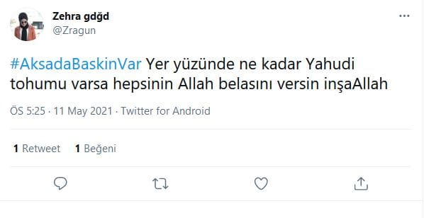 #Aksadabaskınvar Etiketi Üzerinden Antisemit Mesajlar – Serdar Korucu