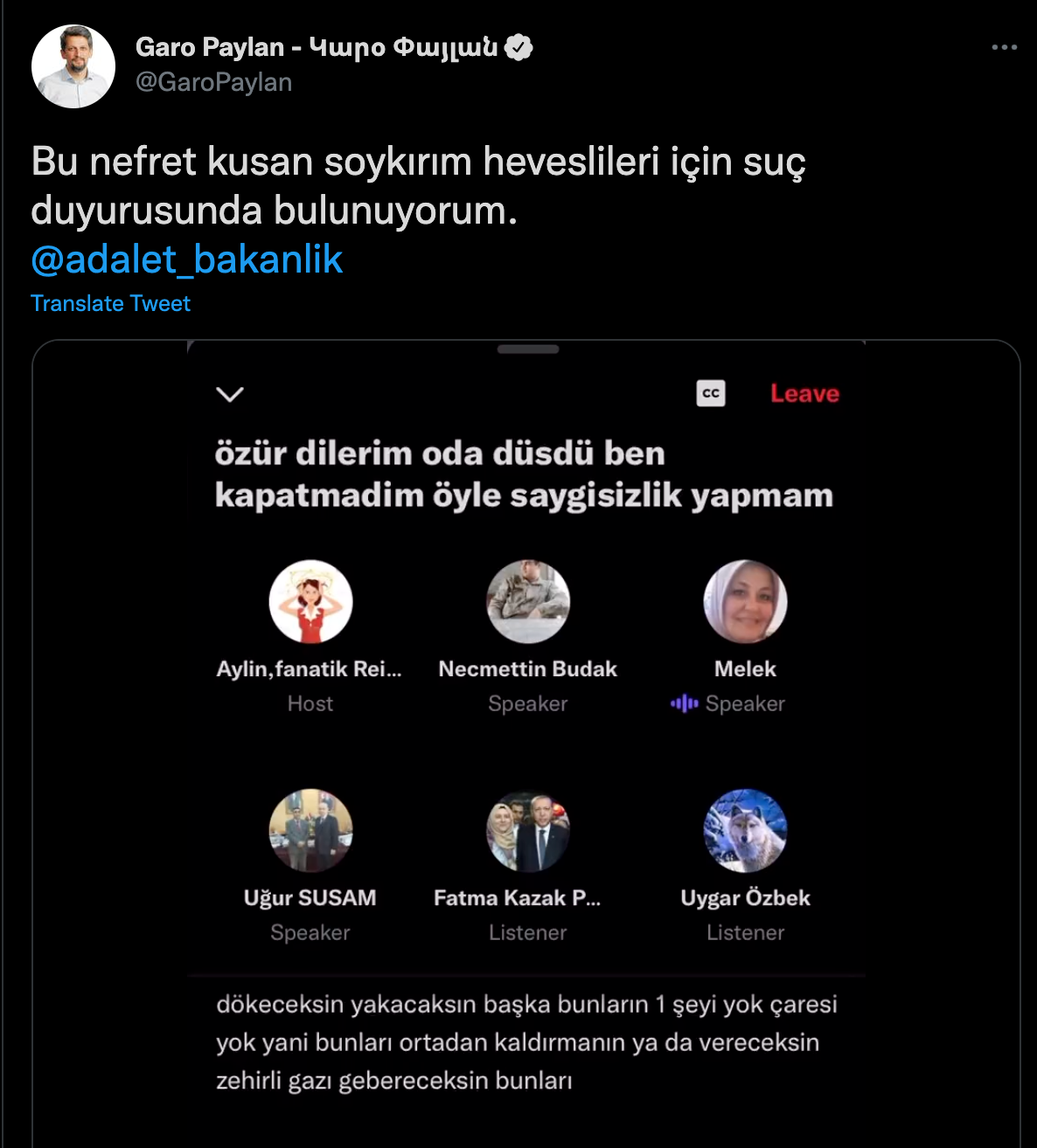 Garo Paylan ‘Muhalifler Yahudiler Gibi Yok Edilmeli’ Diyenlere Suç Duyurusunda Bulunuyor