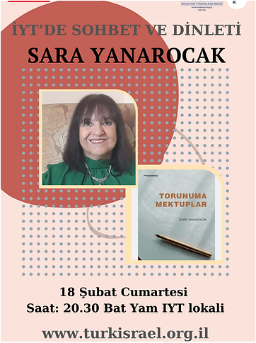 Torunuma Mektuplar ve Sara Yanarocak İsrail’de Okuyucuları ile Buluşuyor