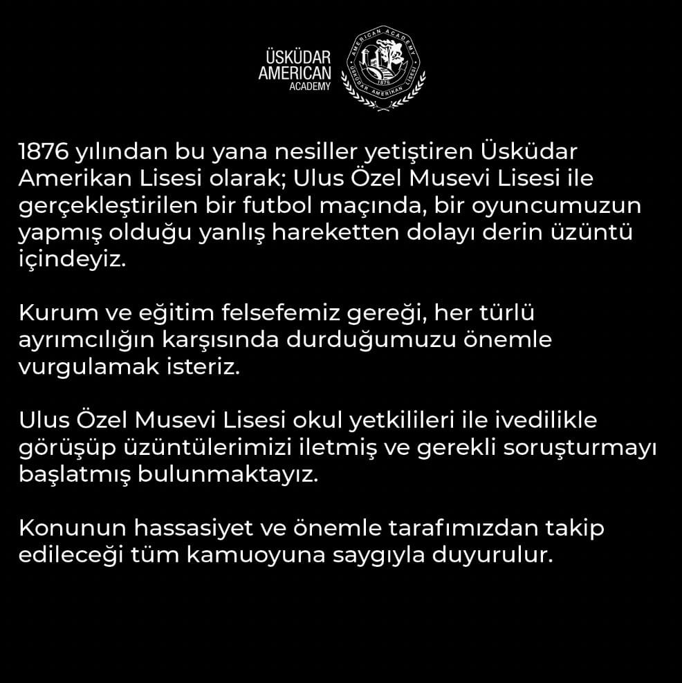 Üsküdar Amerikan Lisesi Nazi selamını ‘yanlış hareket’ olarak tanımladı