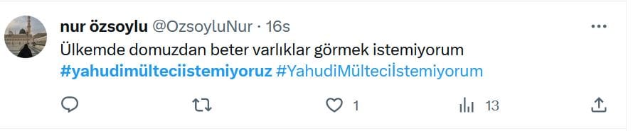 #YahudiMülteciİstemiyoruz Üzerinden Antisemit Mesajlar – Serdar Korucu