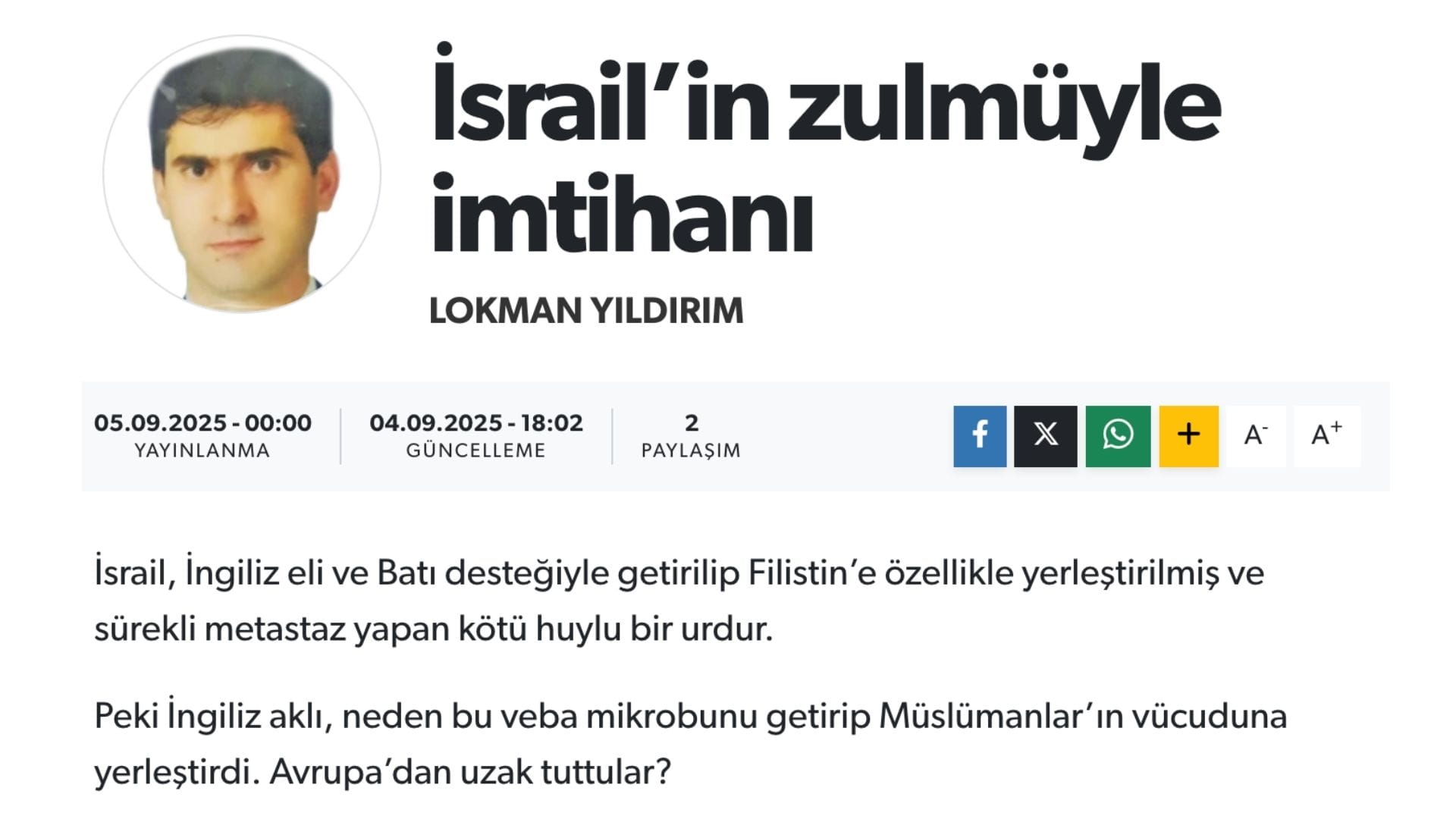 Milat Gazetesi: “Yahudiler azgın ve bozguncudur, fitne ve fesatçı, güvenilmezler”